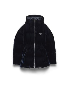 Prada Velvet Down Jacket - Blue