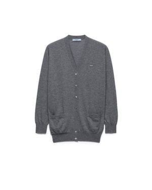 Prada Strickjacke Aus Kaschmir, Damen, Größe - Grau