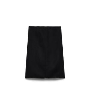 Prada Double Cloth Midi Skirt - Black
