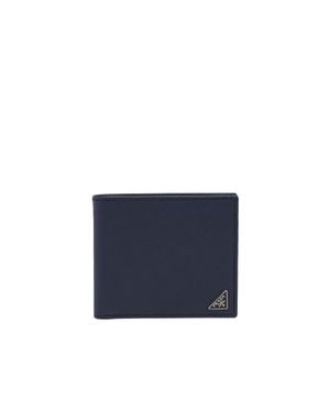 Prada Saffiano Leather Wallet - Blue
