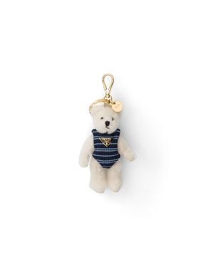 Prada Ciondolo Portachiavi Teddy Con Anello - Blu