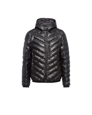 Prada Light Nylon Hooded Puffer Jacket - Black