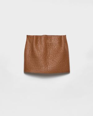 Prada Nappa Leather Mini Skirt - Brown