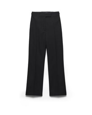 Prada Pantalon Compact En Gabardine, Femme, Taille - Noir