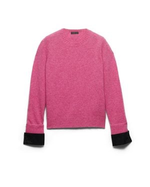 Prada Shetland Wool Crew-Neck Sweater - Pink
