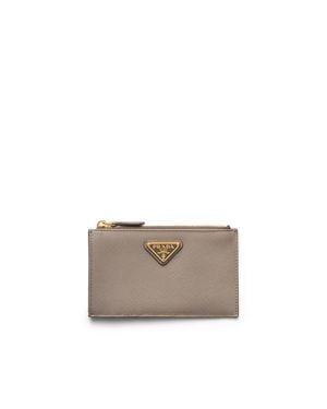 Prada Saffiano Leather Card Holder - White