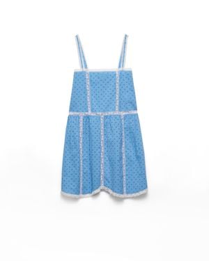 Prada Eyelet Lace Mini-Dress - Blue