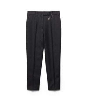 Prada Wool Gabardine Pants With Pin - Black