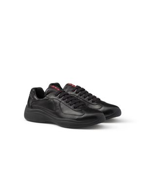 Prada America's Cup Nappa Leather Sneakers, Size 6 - Black