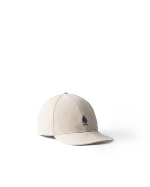 Prada Old Gabardine Baseball Cap - White