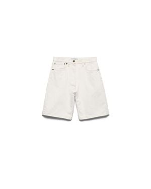 Prada Old Denim Bermudas - White