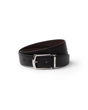 Prada Reversible Saffiano Leather Belt - White