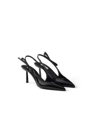 Prada Patent Leather Slingback Court Shoes - White