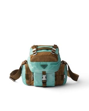 Prada Sac Porté Épaule En Cuir Et Re-Nylon Vieilli Homme - Vert