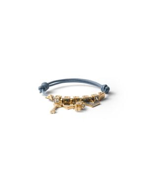 Prada Nappa Leather And Metal Bracelet - White