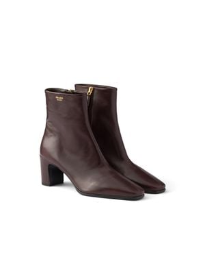 Prada Stiefeletten Aus Leder, Damen, Größe - Braun
