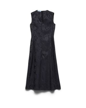 Prada Floral Jacquard Dress - Blue