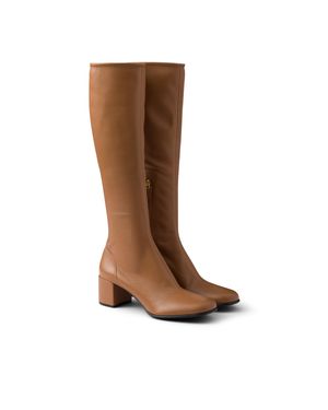 Prada Stretch Nappa Leather Boots - Brown