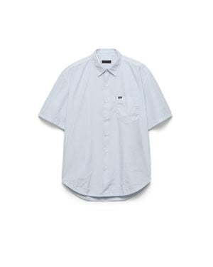 Prada Short-Sleeved Cotton Shirt - Blue