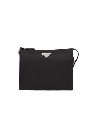 Prada Re-nylon And Saffiano Leather Necessaire - Black