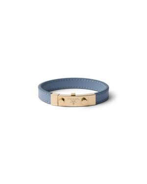 Prada Armband Aus Saffiano-Leder, Damen, Größe - Blau