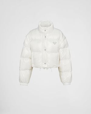 Prada Re-Nylon Cropped Down Jacket - White