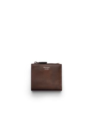 Prada Small Leather Wallet - Brown