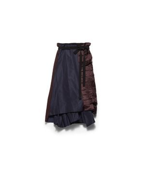 Prada Faille Patchwork Skirt - Blue