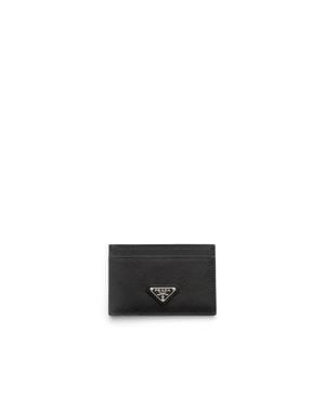 Prada Saffiano Leather Card Holder - White