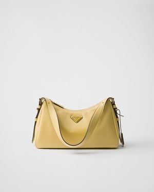 Prada Aimée Medium Leather Shoulder Bag - Yellow