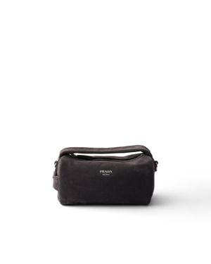 Prada Suede Leather Shoulder Bag - White