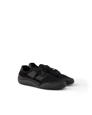 Prada Sneakers Speedrock En Cuir Et Tissu Mesh, Homme, Taille - Noir