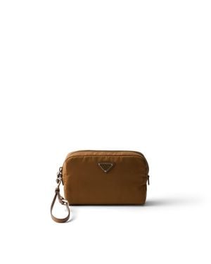 Prada Small Re-Nylon Pouch - Brown