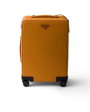 Prada Saffiano Leather Trolley - Natural