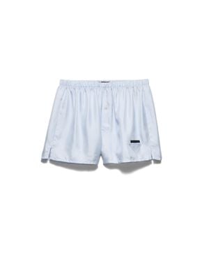 Prada Silk Boxer Shorts - Blue