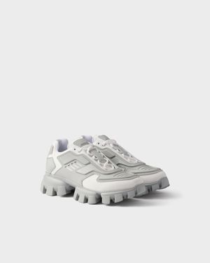 Prada Cloudbust Thunder Knit Fabric Trainers, Size 6 - White