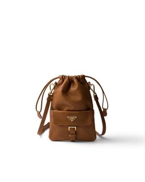 Prada Nappa Leather Pouch, Caramel - Brown