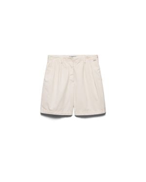 Prada Old Gabardine Bermudas, Natural - White
