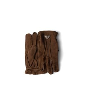Prada Handschuhe Aus Wildleder, Herren, Größe 8 - Braun