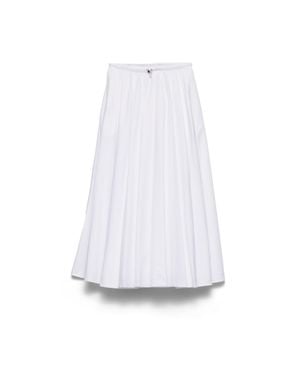 Prada Reversible Cotton Jersey And Re-Nylon Circle Skirt - White