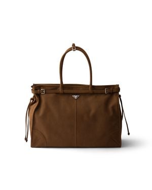 Prada Borsa Shopping Bonnie - Marrone