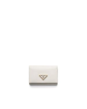 Prada Saffiano Leather Card Holder - White