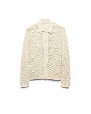 Prada Linen And Cotton Cardigan - White