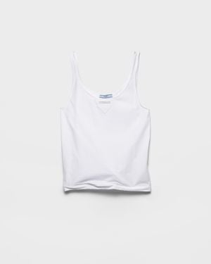 Prada Cotton Jersey Tank Top - White