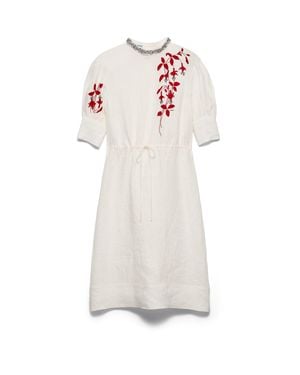Prada Abito Ricamato - Bianco