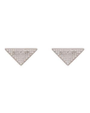 Prada Crystal Logo Jewels Zirconia Earrings, Crystal - White