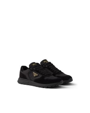Prada Prax 2.0 Re-Nylon And Suede Trainers - Black