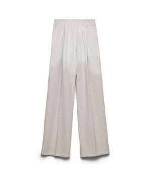 Prada Cotton Fleece Pants, Marble - White