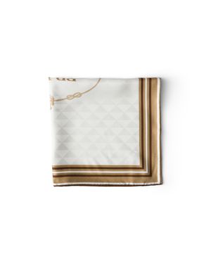 Prada Printed Silk Twill Jacquard Scarf 55 - White