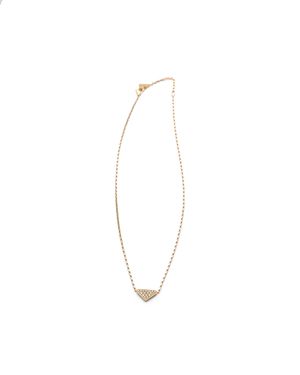 Prada Collier Avec Micro Pendentif Triangulaire Eternal En Or Jaune Et Diamants - Blanc